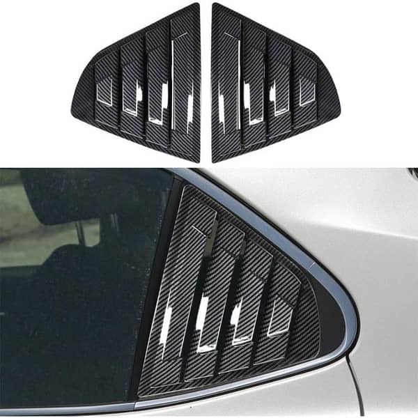 Honda City 2009-2021 Carbon Fiber Look Rear Quarter Glass Louver Covers - Set of 2