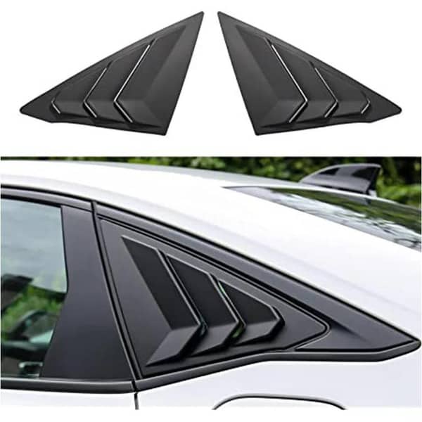Rear Quarter Glass Louver Covers for 2016-2021 Honda Civic – Set of 2 with Tape-Type Installation