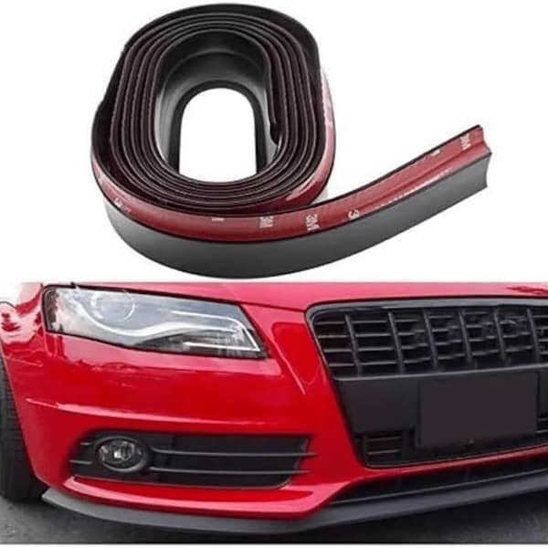 Universal Mugen Style Front Bumper Lip & Side Skirt Protector – Black with Double-Sided Tape