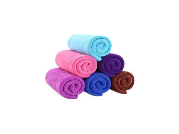 Microfiber Plush Towels Small Size - Set of 6 for Quick Cleaning and Detailing