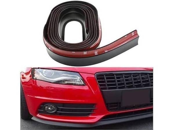 Universal Mugen Style Front Bumper Lip & Side Skirt Protector – Black with Double-Sided Tape