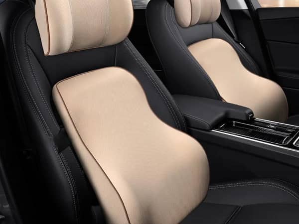 Beige Memory Foam Seat Back Cushion - 1PC | Ergonomic Support for Comfort