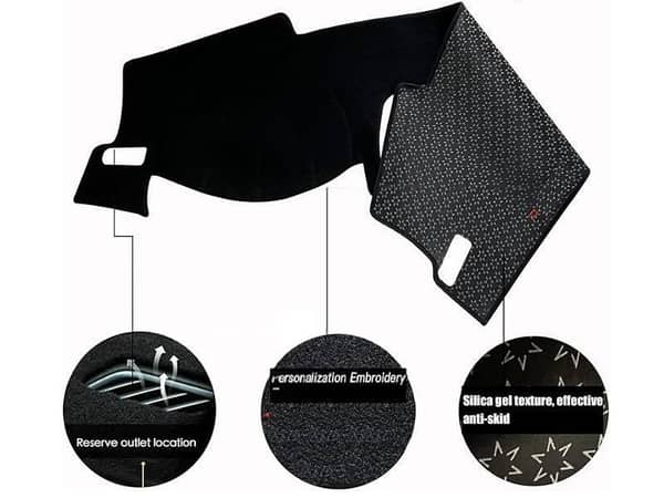 Dashboard Mat Cover for Toyota Fortuner - Silky Soft Velvet Material, Imported from China in Valvet Black