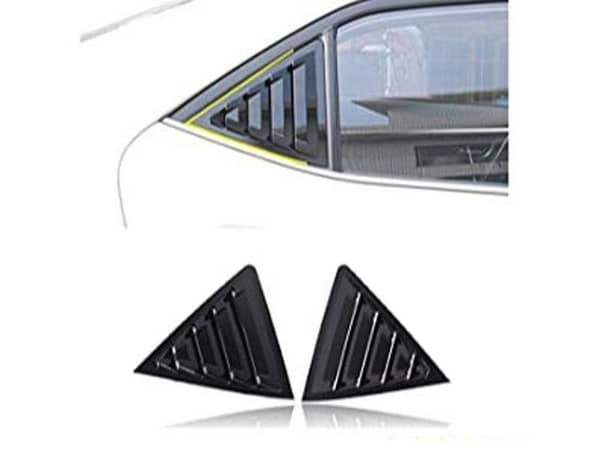 Quarter Glass Louvers for Toyota Corolla 2015–2025 – Glossy Black | 1 Pair with Tape