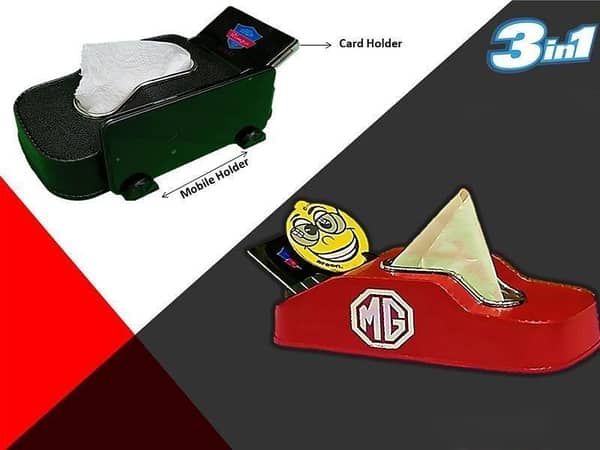 MG Dashboard 3-in-1 Mobile Holder, Tissue Box, and Card Organizer