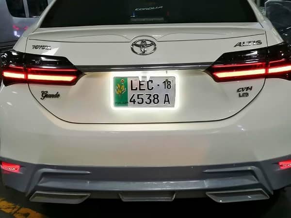 Full Neon Car LED Number Plate Frame for Corolla White Color -1PC