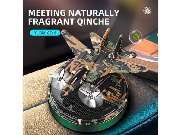 F-16 Fighter Jet Solar Perfume Car Decoration with Refill for Dashboard