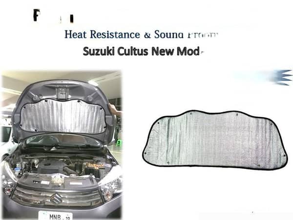 Suzuki Cultus Triple Layer Aluminum Bonnet Insulator, 5mm Thick for Heat and Soundproofing with Installation Clips