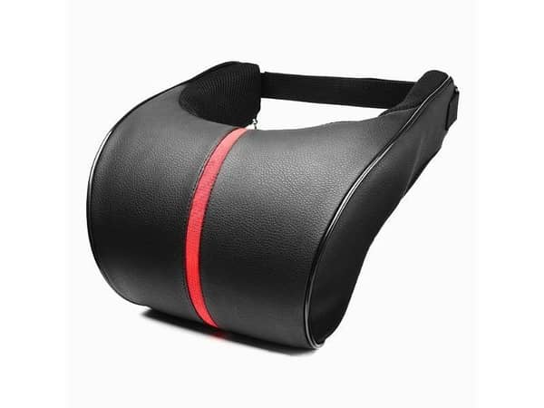 Imported Black Leather Neck Rest Cushion Pillow - New Design, 1 Piece