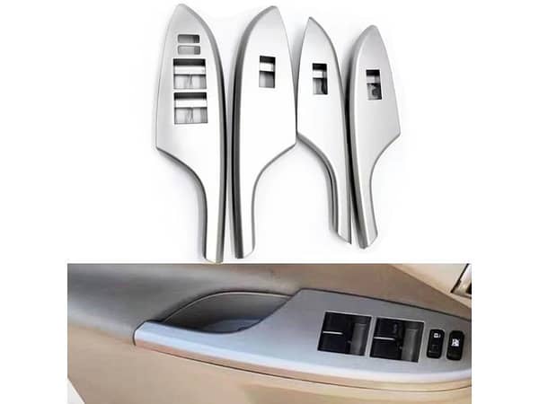 Toyota Corolla 2009-2012 Door Switch Panels Silver 4pcs Set