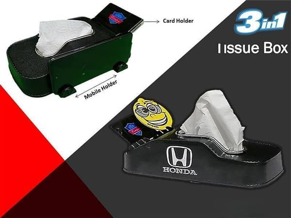 Honda Dashboard 3 In 1 Tissue Box Mobile Holder Card Holder