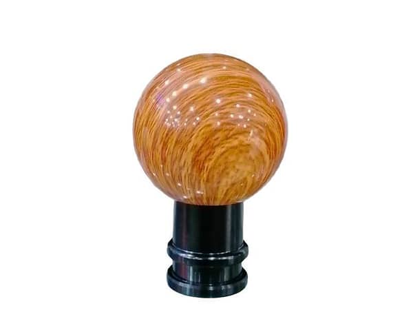 Metal Round Shape Wooden Aluminum Gear Shift Knob for Manual Cars - 1PC