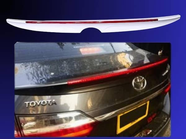 Toyota Corolla ABS Plastic Digi Spoiler in White with Integrated Brake Light