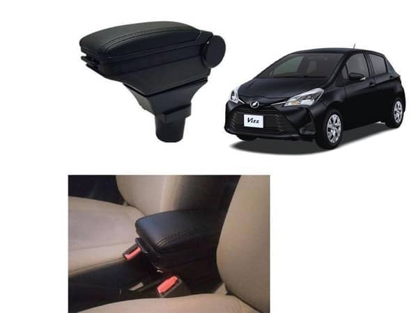 Toyota Vitz Adjustable Center Arm Rest Console Hody in Black Leather