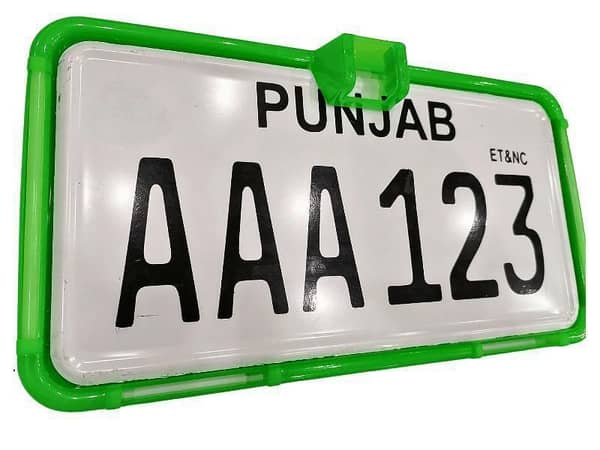 Green License Plate Frame with LED Lighting and Option for Camera Installation - 1 Piece