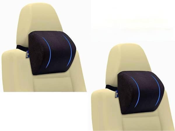 Neck Rest Pillow Cushion for Pain-Free Driving | Breathable Black - 1 Pair