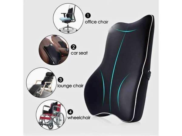 Black Memory Foam Seat Back Cushion | 1PC | Ergonomic Support for Comfort in Chairs and Cars