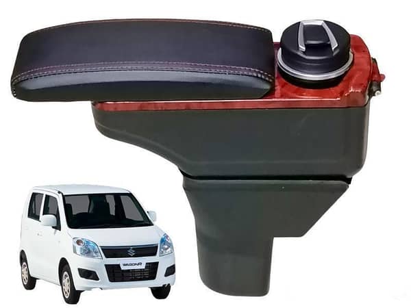 Suzuki WagonR Center Arm Rest Console with Cup Holder and Wooden Paneling - 1PC