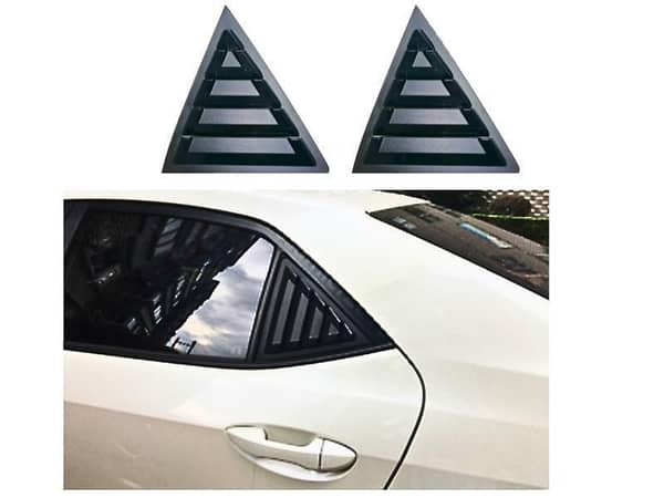 Black Side Window Louvres Glass Covers for 2015-2023 Toyota Corolla