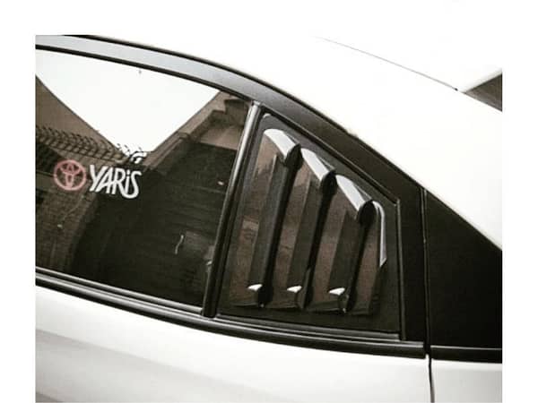 Quarter Window Louvers for Toyota Yaris | Black | Easy Tape Installation | Set of 1 Pair