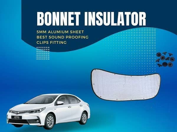 Bonnet Insulator Toyota Corolla 5mm Aluminum Thickness Best Sound & Heat Proofing