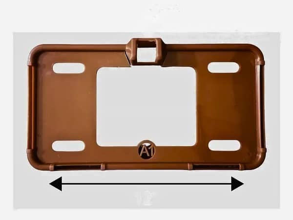 Brown Car License Plate Frame with Option for Camera Installation - 6x12 Size