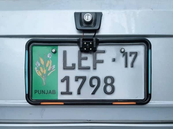 Suzuki Mehran LED License Plate Frame with Camera Installation Option - 1 Piece, Black