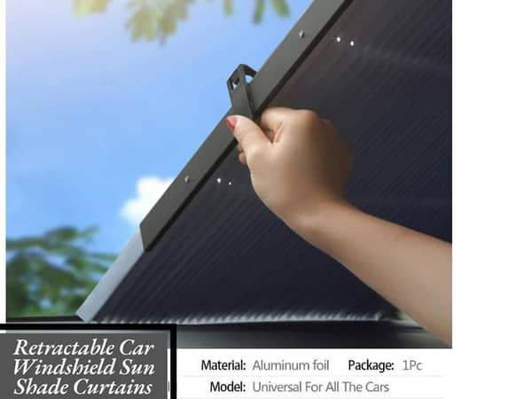 SEAMETAL Car Retractable Sunshade | Universal Anti-UV Windshield Curtain Sun Shade Block Film