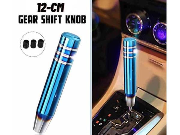 Universal 12cm Aluminum Gear Shift Knob in Burnt Blue with Multi Color Design