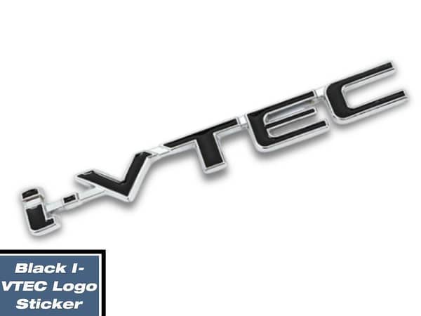 I-VTEC 3D Metal Car Letters | I-VTEC Sticker in Black Color Silver Outline | Trunk Badge I-VTEC