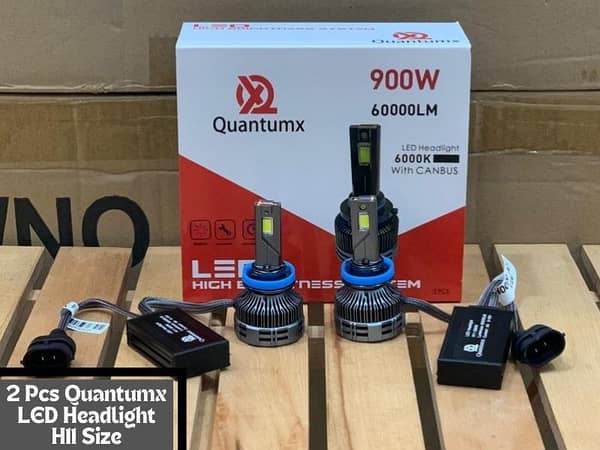 2 Pcs Quantumx LED Headlight 60000 Luminous 6000K H11 Head lamp 900W