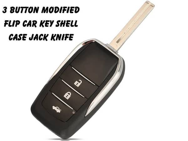 Flip Key 3 Button Modified Flip Car Key Shell Case Jack Knife