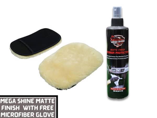 Mega Shine Interior Protectant with Matte Finish and Complimentary Microfiber Glove