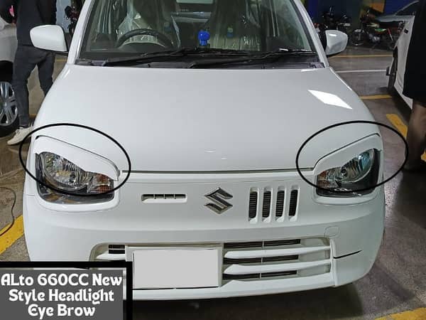 Suzuki Alto Headlight Eyebrows - White Color Accessories for Enhanced Style