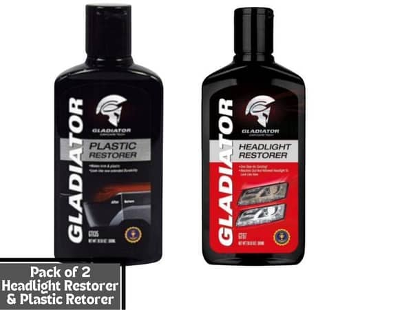Pack of 2 Gladiator Headlight Restorer - 300 ML & Gladiator Plastic Restorer - 300 ML