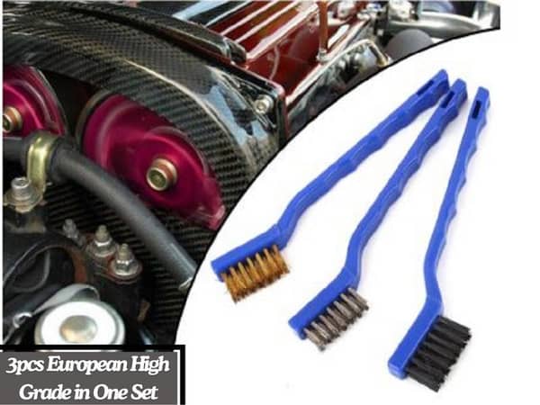 170mm Mini Wire Brush Set - 3 Pieces of Stainless Steel, Brass, and Nylon Cleaning Brushes for Paint and Rust Removal