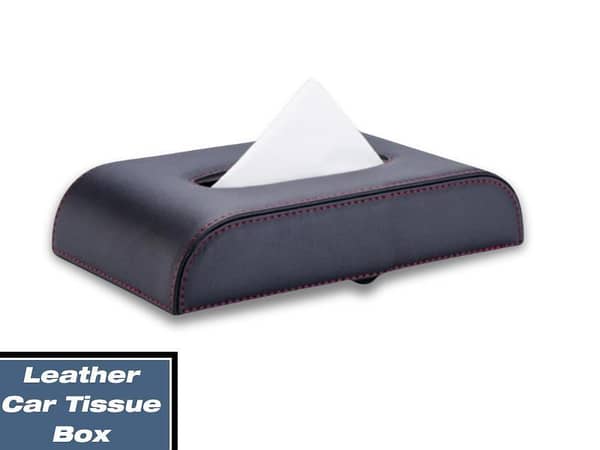 HQ Leather Tissue Box for Cars and Home | Napkin Holder for Armrest and Dashboard