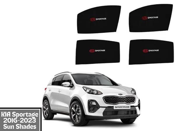KIA Sportage 2016-2023 Window Shades Set | Black Sun Shades Fabric | Car Window Sun Protection