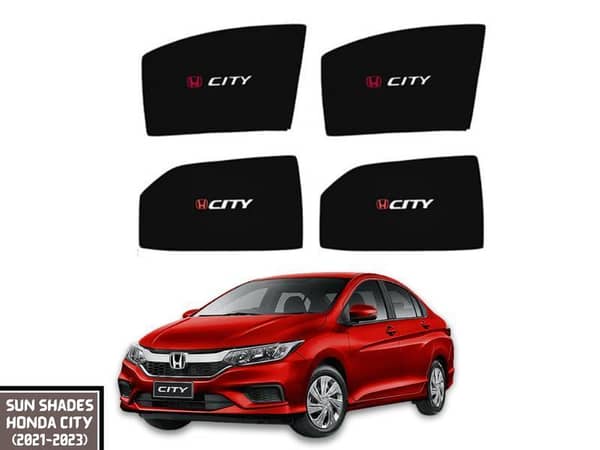 Honda City 2021-2023 Window Shades - Black Sun Shades Fabric Set of 4 for Enhanced Comfort and Privacy