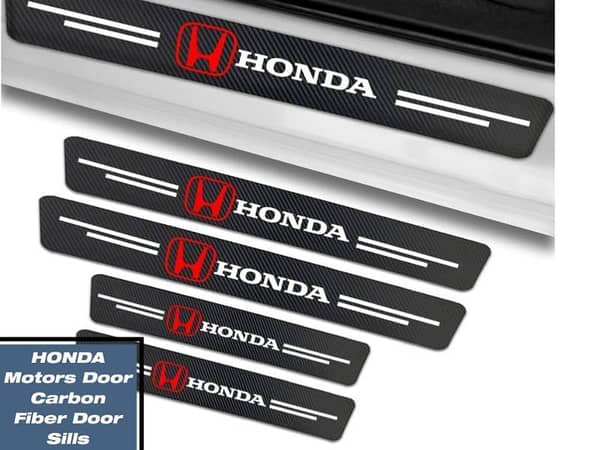 HONDA Carbon Fiber Door Sill Protectors | Door Sill Cover Panel Stickers for HONDA Cars