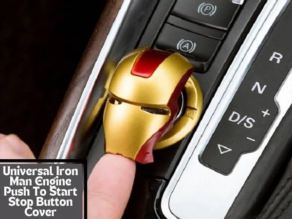 Iron Man Universal Car Engine Button Cover in Yellow - Made of ABS Plastic