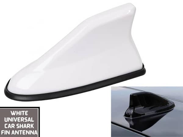 Universal White Car Roof Top Mount Shark Fin Aerial Antenna | Toppers Auto Radio AM FM Antenna Signa