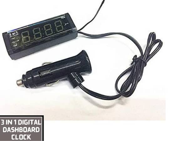 Universal 3 In 1 Car Digital Clock Time Thermometer Voltage LED Display | Car Styling Luminous Clock