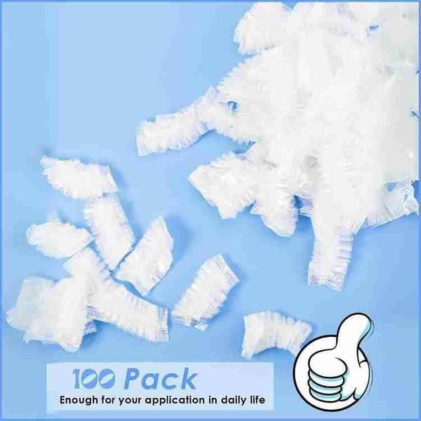 100Pcs Disposable Bath Shower/Dyeing Hair Guard, Waterproof hair Protector Cover Caps for Salon/Home Use