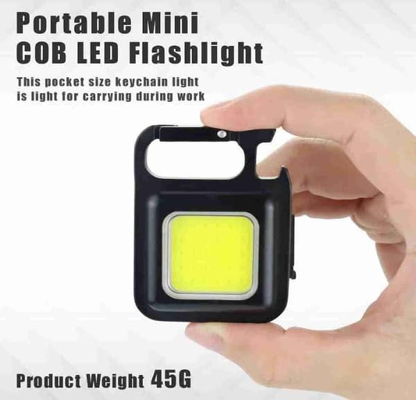 Mini Led Flashlight Portable Work Light Pocket USB Keychains Rechargeable Bright