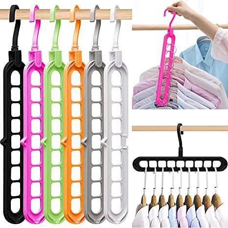 Closet Organizers and Storage 9 Hole Hanger for Closet Organizer Dorm Room Essentials Closet Storage Smart Closet Organization Magic Space Saving Hanger With 9-Holes for Wardrobe Heavy Clothes