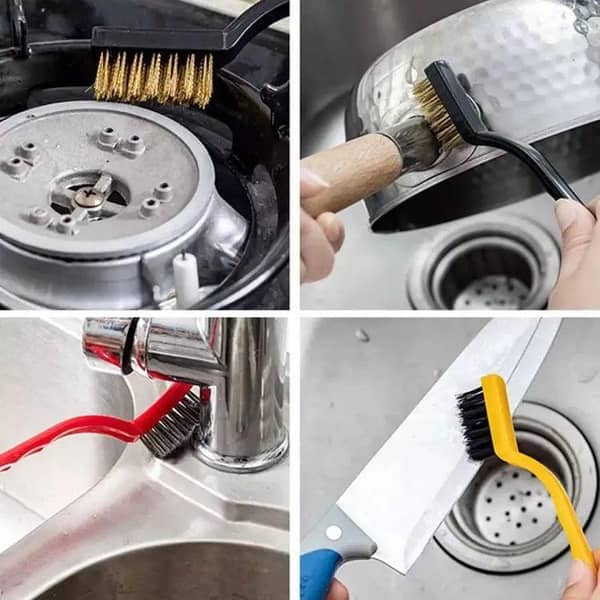 3 Pcs Wire Brush Set includes Steel , Brass &Nylon Brush Cleaning Metal & Rust cleane