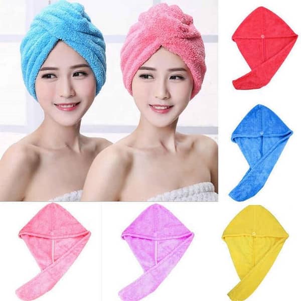 Microfiber Hair Wrap Towel for Women - Twist Dry Shower Cap for Quick Hair Drying and Spa Use