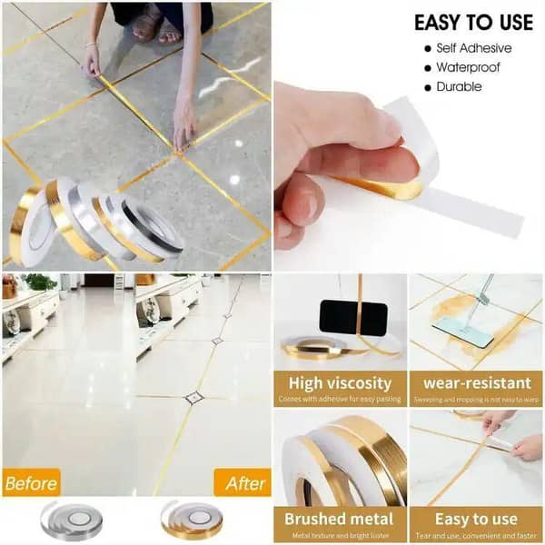 Golden Tap Ceramic Tile Mildewproof Gap Tape Tile Gap Sealing Tape Waterproof Foil Strip