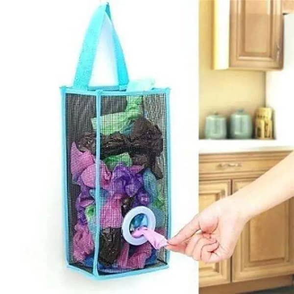 Plastic Shopping Bag Storage Basket Kitchen Accessories Reusable Grocery Potatoes Garbage Bag Holder
